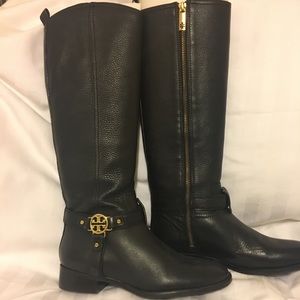 Brand new Tory Burch black leather boots